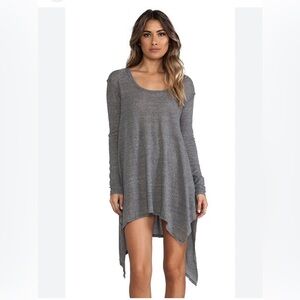 Free People Ventura Drippy Raglan Thermal Top Womens XS Gray Waffle Knit Shirt